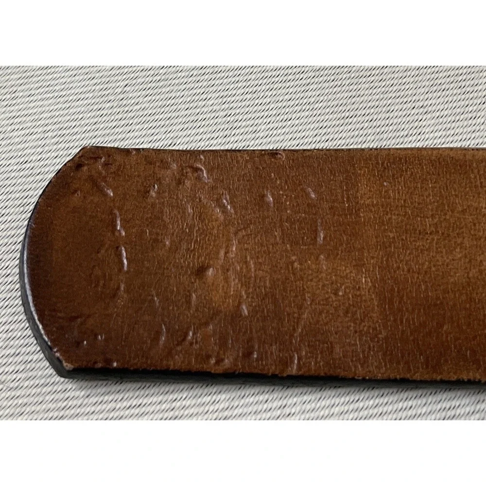 Dockers Mens XL Genuine Leather‎ Belt Brown Whipstitch Grommet